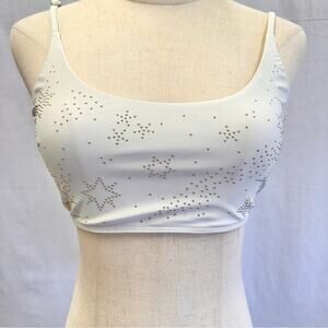 Beach Riot white studded lunar sports bra swim‎ top size small-medium